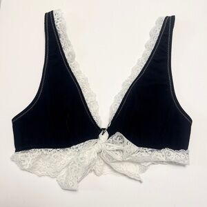Denim & Lace Crop Top Bralette size small